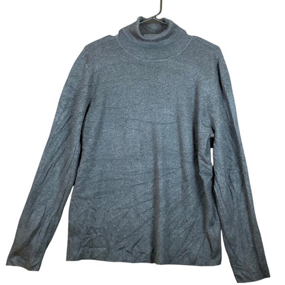 Chicos Womens Sweater Dark Gray Turtleneck Knit Pullover Long Sleeve 3 (XL) - Picture 1 of 11